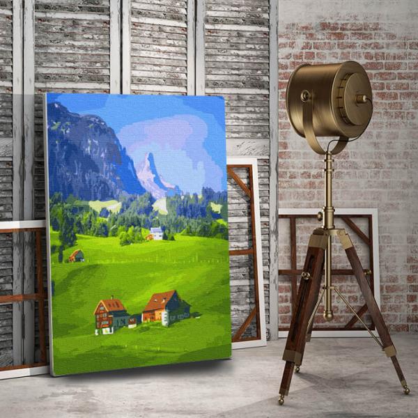 Set pictura pe numere panza Sat in munti 50x40 cmDimensiuni 50 x 40 x 15 cmMaterial panza 70 poliester  30 bumbac vopseluri acriliceUrmareste pasii simpli ai pictarii pe numere si bucura-te de o experienta placuta Porneste intr-o noua aventura si creaza si tu acest&nbsp;tablou in culori calde cu titlul Sat in munti&nbsp;cu ajutorul materialelor incluse in acest set de pictura pe numere pentru adulti Totul este deja 