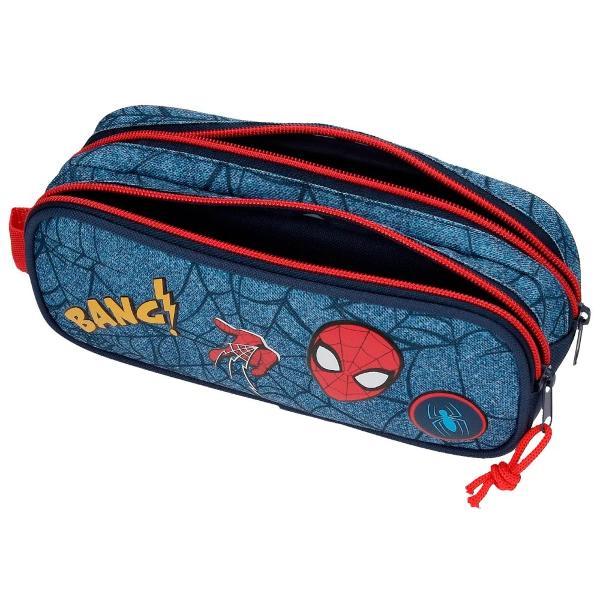 Penar scoala cu dimensiune 23x9x7 cm 2 compartimente pentru o mai buna organizare 2 fermoare culoare multicolor cu imprimeu personaj Spiderman material poliester care este flexibil si usor penarul este recomandat pentru scoala generala maner lateral inchidere cu fermoarPenar scoala cu licenta Marvel Spiderman colectia Spiderman Denim este recomandat pentru baieti si adolescentiCaracteristiciTipPenar 