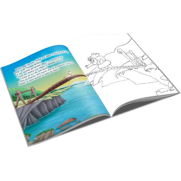 Cei trei iezi Carte de colorat cu text