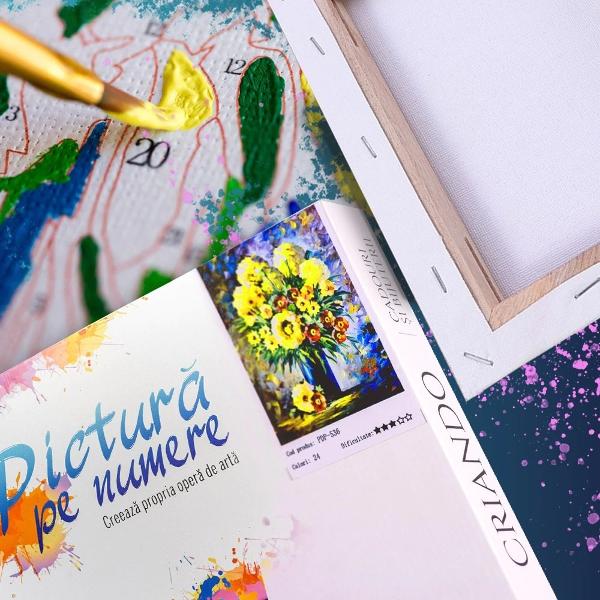 Vrei un cadou pentru copilul tau Sau o activitate prin care sa il tii departe de telefon sau tableta Alege un set de&nbsp;Pictura pe NumereCe include setul pentru copii&9679; panza din bumbac cu desen conturat de dimensiune 30x30 cm si&9679; intinsa pe rama din lemn;&9679; tuburi cu vopsea acrilica de inalta calitate ce nu necesita amestecare cu apa;&9679; 2 pensule de dimensuni diferite;&9679; o coala de hartie tip ciorna cu 