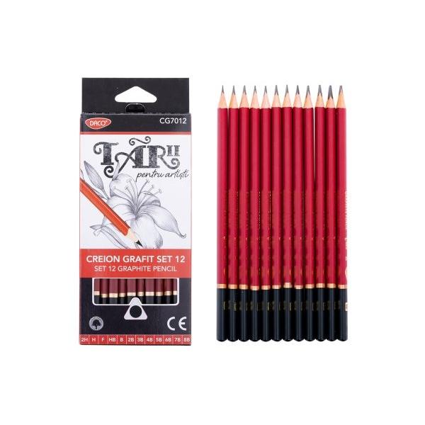 Creionul negru grafit 2H…8B DACO este alegerea ideal&259; pentru cei care caut&259; calitate &537;i performan&539;&259; Acest set con&539;ine 12 creioane fiecare cu o min&259; rezistent&259; care asigur&259; o scriere clar&259; &537;i durabil&259; Cu un corp din lemn de înalt&259; calitate creionul ofer&259; un confort excelent la utilizare iar culoarea sa elegant&259; visiniu  negru îl face nu doar 