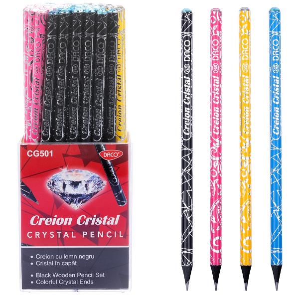 Transform&259; scrisul zilnic într-o experien&539;&259; elegant&259; cu creionul negru Cristal de la DACO Acest creion deosebit atrage aten&539;ia prin designul s&259;u rafinat cu un corp rotund din lemn de calitate care asigur&259; o prindere confortabil&259; &537;i stabil&259; În plus creionul este decorat cu un cristal discret montat la cap&259;t ad&259;ugând un plus de stil &537;i elegan&539;&259; fiec&259;rei sesiuni de scris sau 