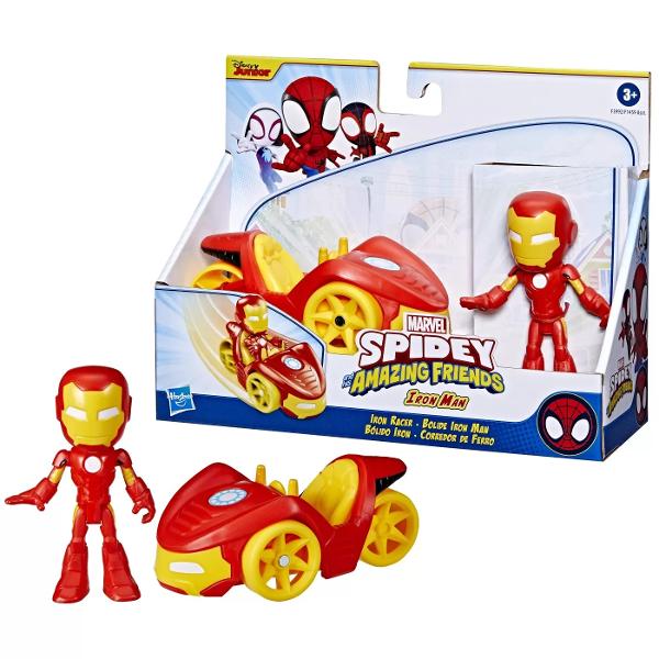 Spider-Man isi traieste aventurile in viteza cu acest sortiment de figurine cu vehicul inspirate de noul desen animat Spidey si prietenii lui uimitori Fiecare figurina incape in vehiculul inclus pentru a te putea juca oriunde Sortimentul ii aduce pe Ghost-Spider Ghost si vehiculul sau spidercycle Spidey si motocicleta sa de viteza Black Panther si motocicleta sa de teren si pe Miles Morales Spinn si motocicleta sa pentru toate tipurile de teren Include figurina si vehicul Setul 