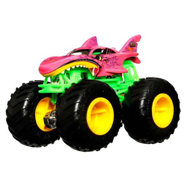 Camioanele Hot Wheels Monster Trucks 164 Color Shifters Trucks ofera zdrobire si prabusire cu bonusul a doua decoruri pe un singur camion Pur si simplu scufundati camionul Color Shifters in apa rece ca gheata pentru a-si schimba in mod magic aspectul initial apoi schimbati-l inapoi scufundandu-l in apa calda Repetati procesul de mai multe ori pentru a alterna modelele Avand la dispozitie atat de multe Camioane Monster Color Shifters minunate copiii vor dori sa le adune pe toate Fiecare se 