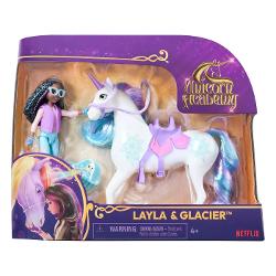 Sarbatoreste legatura dintre calaret si unicorn cu seturile Unicoen Academy Inspirat de serialul de animatie NETFLIX si de seria de carti de succes in care prietenia tine fraiele acest set va starni povesti pline de imaginatie la nesfarsit Papusa de 114 cm are detalii realiste ca in serial si 7 puncte de articulatie pentru pozitii dinamice Uniconul are o inaltime de 127 cm completand aspectul Avei cu marcajele Magia plantelor si coama plus coada mov si albastru-curcubeu care pot fi 