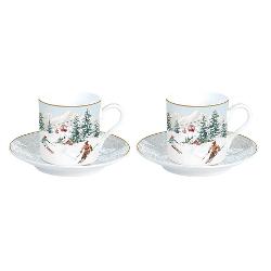 Set cu 2 cesti de portelan colectia Chalet 75 ml R0169chal