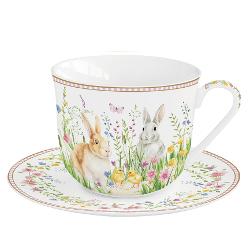 Savureaz&259; b&259;utura preferat&259; cu aceast&259; cea&537;c&259; din por&539;elan din colec&539;ia&nbsp;Happy Easter&nbsp;de la&nbsp;Easy Life Designul vesel &537;i prim&259;v&259;ratic prezint&259; iepura&537;i juc&259;u&537;i pe fundal alb 