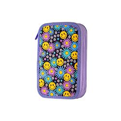 Penar &537;colar echipat dublu &ndash; model floral cu emoticoane compartimentatPenarul &537;colar dublu echipat Flori &537;i Z&acirc;mbete este alegerea ideal&259; pentru fetele care &icirc;&537;i doresc un accesoriu vesel &537;i practic pentru organizarea rechizitelor Designul combin&259; margarete colorate cu emoticoane z&acirc;mbitoare oferind un aspect atractiv &537;i modern perfect pentru utilizarea zilnic&259; la &537;coal&259;Realizat 