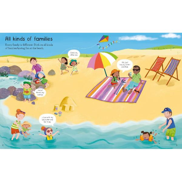 This delightfully illustrated sticker book introduces children to all sorts of family structures and activities including how families are formed where they live how they might celebrate and what they might do together Children will enjoy identifying families similar to theirs while also learning about families that are different from their own Introduces the concept of family trees and lots of vocabulary to do with family diversity