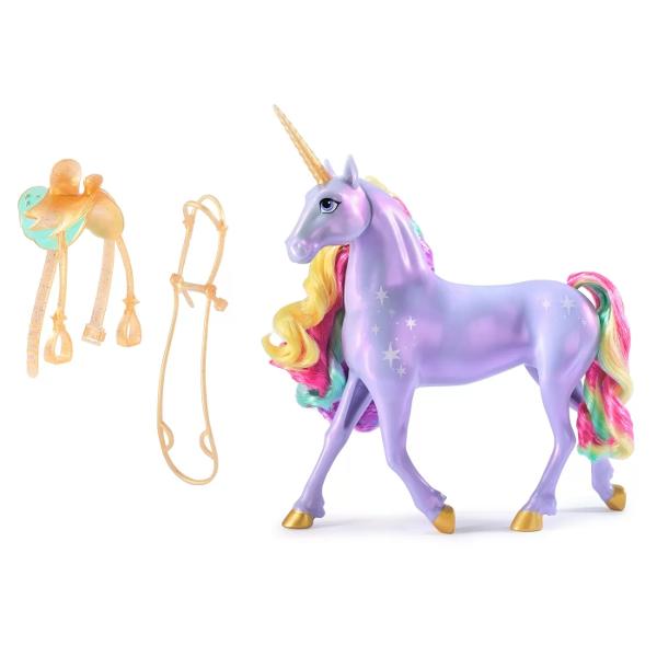 Descopera-ti destinul cu Wildstar Lumina de Curcubeu de la Academia Unicorn Inspirat de serialul animat NETFLIX si de seria de carti de succes acest unicorn interactiv de 279 cm raspunde la atingere cu lumini curcubeu efecte sonore si cantece din serial Cu marcaje luminoase de Magia luminii coama si coada curcubeu si multe altele copiii pot recrea momentul magic al legaturii cu Wildstar din serial Mangaie-i fata lui Wildstar atinge-i cornul si trage-i fraiele pentru a vedea cum 