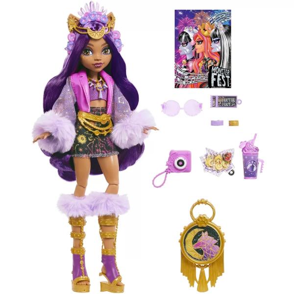 Bun venit la Monster Fest cel mai electrizant festival de muzica al anului Fiecare papusa Monster High straluceste in panduri unice grozav de glam Îmbracat cu accesorii cum ar fi genti ciudate-chic postere de trupa si gustari ghouls abia asteapta sa faca fotografii grozave si infricosatoare si sa danseze de frica Papusile Monster Fest fac cadouri fantastice pentru copiii de la 4 ani in sus Fiecare se vinde separat in functie de disponibilitate Complet articulat Papusa nu 