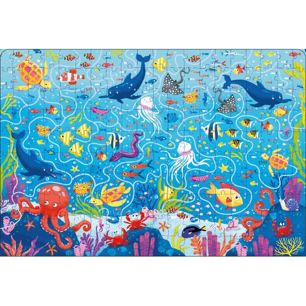 This delightful pack contains a beautifully illustrated jigsaw of a vibrant under-the-sea scene that features a maze to solve once its assembled It also includes a 32-page book with a selection of more marine mazes for children to have fun finding their way through 