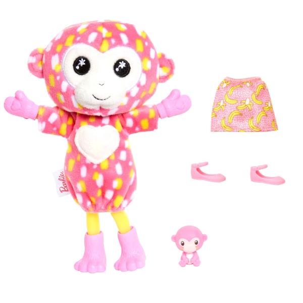 Papusile Barbie&reg Cutie Reveal&trade Jungle Series Chelsea&trade ofera cea mai draguta experienta de despachetare cu sapte surprize Descoperiti un pui de elefant fermecator un pui de tigru adorabil un pui stralucitor de tucan sau un pui de maimuta obraznic apoi scoateti costumul de plus pentru a dezvalui o papusa Chelsea&trade articulata Ce papusa vei dezvalui Fiecare papusa mica vine cu forme stralucitoare pe fata Descopera mai multe surprize precum o fusta si un mini 