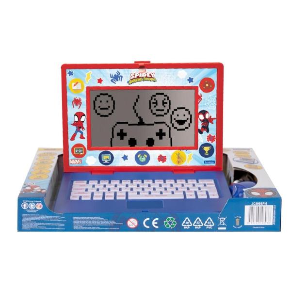 Descopera o modalitate captivanta de invatare cu noul laptop educational Lexibook special creat pentru copii Cu 170 de activitati distractive 85 in fiecare limba acest laptop ofera o experienta interactiva unicaAcest laptop acopera 7 categorii esentiale de continut educational inclusiv scriere citire si tastare De la invatarea literelor si vocabular pana la jocuri precum spanzuratoarea dictare si activitati de scris liber fiecare moment de studiu devine captivant si 