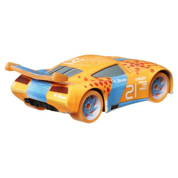 Pregateste-te pentru cursele nocturne Starul Disney Pixar Cars Lightning McQueen echipa sa si alti prieteni din Cupa Piston sunt pregatiti pentru o noua cursa Fiecare vehicul metalic are o culoare care straluceste in intuneric oferind o noua experienta de joc de curse Copiii pot colecta vehiculele si seturile de joaca ale seriei pentru mai multe povesti pline de actiune Cadou ideal pentru fanii masinii de la 3 ani in sus Fiecare se vinde separat in functie de disponibilitate Culorile 