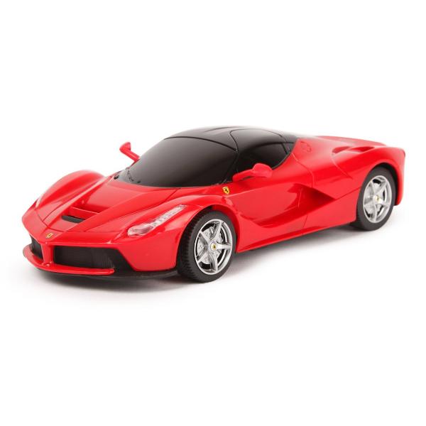 Copilul dumneavoastra se poate juca in voie cu masina cu telecomanda Ferrari LaFerrari scara 1 la 24 oferita de brandul international Rastar Nicio cursa nu este imposibil de castigat cu acesta masinuta replica oficiala cu licenta a modelului original construita cu mare atentie la detalii Masinuta are proportiile ideale pentru momente pline de distractie si amuzament avand dimensiunile in centimetri dupa cum urmeaza  1899252Masinuta functioneaza pe frecventa de 24GAlimentarea se 