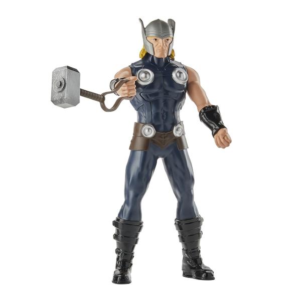 Cu figurinele de actiune Marvel de 24 cm de la Hasbro copiii isi pot imagina actiunea si aventurile Universului Marvel ca super-eroul lor preferat Dispunand de un design clasic si mai multe puncte de articulatie pentru distractie deplina copiii se pot preface ca au propriile lor aventuri Marvel captivante si pline de actiune Acest pachet contine personajul Thor