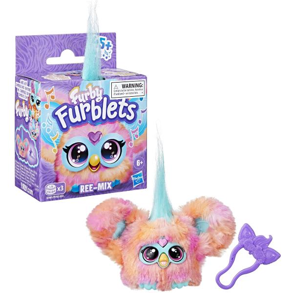 Mini prieteni pufosi Furby cu personalitati puternice Peste 45 de efecte speciale in fiecare Fiecare Furblet are propria voce si personalitate unica Vorbeste limba Furbish si cantati impreuna Jucariile Furblet interactioneaza de asemenea cu marele Furby se vinde separat Gama de 6 fiecare se vinde separat Furbys poate fi mic dar cu siguranta are propria lui personalitate Fiecare dintre cei 6 Furby se remarca in felul sau - are propria voce si aspect care corespunde stilului muzical 