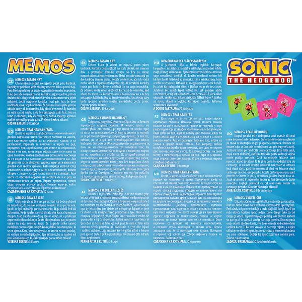 Jocul de memorie Trefl - Sonic the Hedgehog este alegerea perfecta pentru orice mic fan Sonic care doreste sa-si testeze memoria alaturi de ariciul albastru legendar si prietenii sai &Icircn acest joc captivant copiii isi pot exersa abilitatile de observatie si memoria cautand perechi de carti colorate Pe langa Sonic pe cartile de joc apar si personaje populare precum Tails Knuckles si Amy astfel incat copiii sa se poata cufunda cu usurinta in universul Sonic Scopul jocului este 