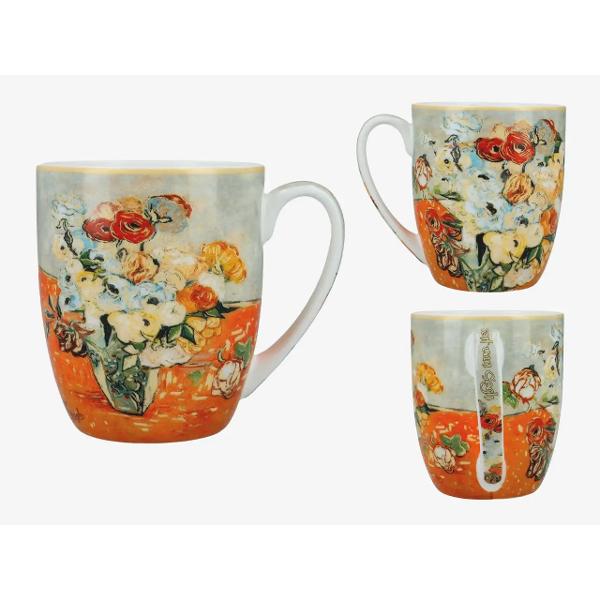 Cana din por&539;elan „Van Gogh – Trandafiri &537;i Anemone” este o pies&259; elegant&259; &537;i artistic&259; inspirat&259; de celebrele lucr&259;ri ale lui Vincent van Gogh ce redau frumuse&539;ea florilor Decorat&259; cu un amestec vibrant de culori aceast&259; can&259; surprinde delicate&539;ea &537;i 
