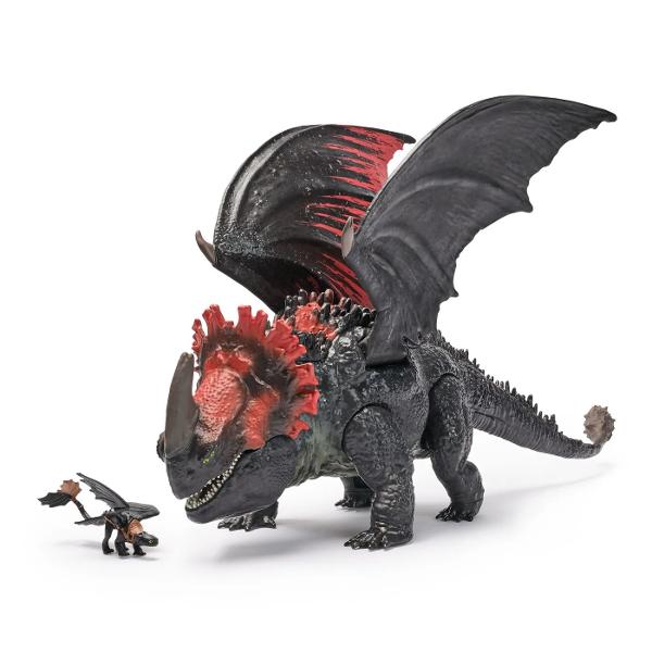 Intra in lupta finala din How to Train Your Dragon cu terifiantul Red Death Aceasta figurina impresionanta din seria World of Berk are o actiune realista de muscare si detalii spectaculoase perfect recreate dupa film Activeaza functia chomping rampage pentru o joaca intensa si dinamica Ideal pentru colectionari si micii razboinici dornici de aventura Functie reala de muscare Design masiv si aripi detaliate Inspirat din batalia finala a filmului