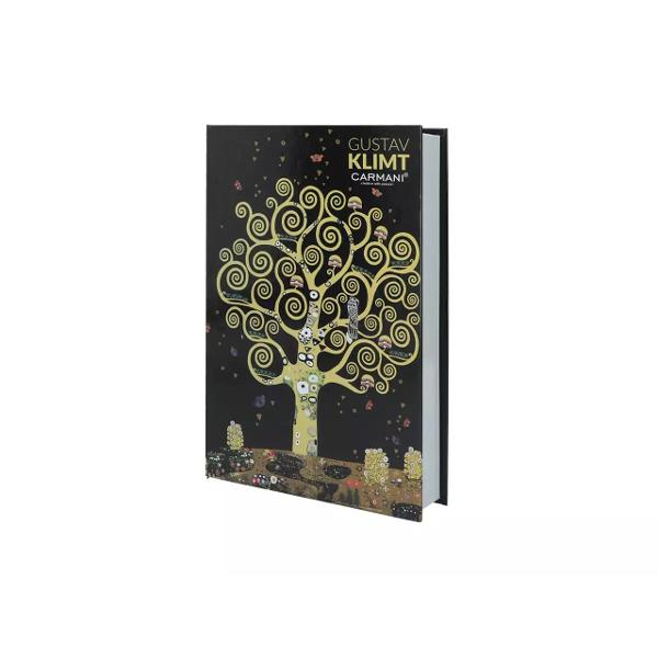 Cutia pentru bijuterii „Klimt – Pomul vietii” de 27x17x45 cm este un obiect elegant &537;i rafinat inspirat de celebra lucrare a lui Gustav Klimt – „Tree” Cu un design sofisticat ce reflect&259; stilul unic Art Nouveau al lui Klimt 