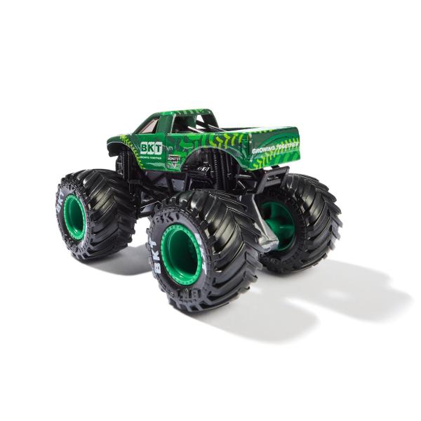Masina oficiala a spectacolului Monster Jam Un vehicul hiper detaliat fidel eroilor spectacolului cu un aspect agresiv si suspensii realiste pentru a face cascadoriile intr-un mod cat mai spectaculos Macheta este metalica si foarte bine realizata Foarte rezistenta Monster Jam ofera mai multe detalii si grafica decat oricand Cu anvelopele oficiale BKT jante cromate stilizate si un sasiu autentic cu detalii cromate acest camion monstru intruchipeaza stilul si volanul omologului sau din 