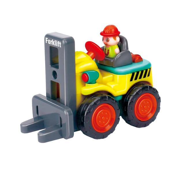 Fiecare vehicul de superconstructie are roti care ruleaza care il fac usor de impins si de alunecat pentru joaca in interior sau in aer liber Marginile rotunjite fac aceste vehicule usor de tinut in mana Masinutele sunt realizate din plastic de inalta calitate si durabilitate fiind perfecte pentru joaca atat in interior cat si in exterior Sunt usor de apucat de mainile mici si piese reglabile pentru ridicare transport si mutareJucarie dura si interesanta dimensiuni mici si 