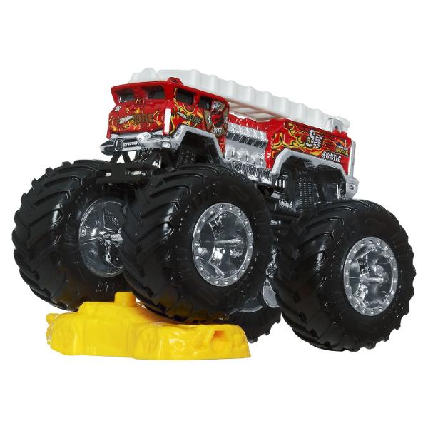 Colectioneaza masinutele Hot Wheeels gigantice pentru numeroase cascadorii Striviti competitia cu masinuta de baza 164 are motoare puternice de frecare si actiuni feroce pe roti acesti monstri sunt de neoprit Fiecare se vinde separat in functie de disponibilitate Culorile si decoratiunile pot varia Pachetul contine persoajul 5 Alarm