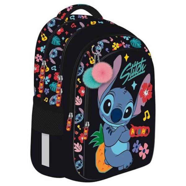 Descopera ghiozdanul scolar Majewski BPL58 din colectia Stitch Black Aloha perfect pentru scoala si activitatile zilnice Acest ghiozdan combina functionalitatea cu un design atractiv fiind alegerea ideala pentru tineriFunctionalitate superioara&nbsp;Dispune de 4 compartimente spatioase pentru a-ti organiza eficient cartile si caieteleSpatiu suplimentar&nbsp;Include 2 buzunare laterale elastice si un organizator interior cu 