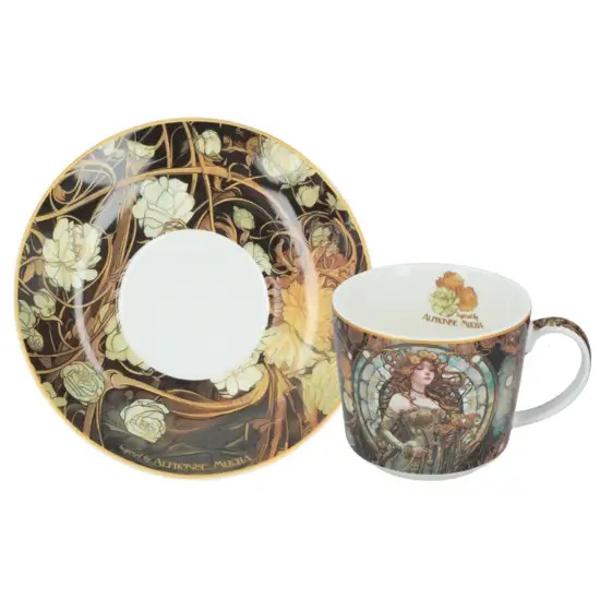 Cea&537;c&259; din por&539;elan – Mucha Inspira&539;ie de picturi 230 mlSavureaz&259; b&259;utura preferat&259; cu un strop de elegan&539;&259; Art Nouveau Aceast&259; cea&537;c&259; din por&539;elan este decorat&259; cu un design inspirat de operele inconfundabile ale lui Alphonse Mucha – un omagiu 