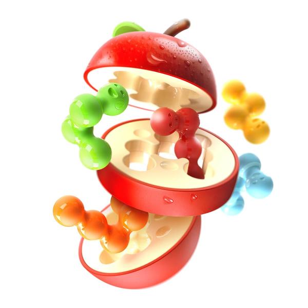 Apple Puzzler este un joc logic pentru copii din seria Smart Games cu elemente de inalta calitate Cu 80 de provocari si multiple niveluri de dificultate acest joc ofera ore intregi de divestisment atat pentru copiii de 8 ani cat si pentru adulti Obiectivul este sa asezi perfect viermii colorati in interiorul marului si sa-l inchizi complet Descopera un univers de logica si distractie cu Apple Puzzler conceput pentru a-ti testa abilitatile de rezolvare a 