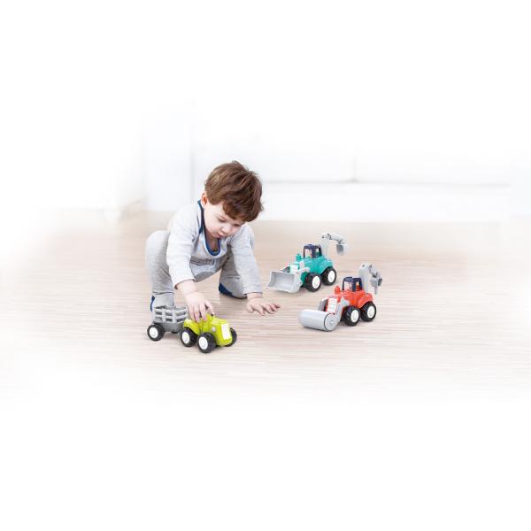 Masinuta de constructii cu frictiune Masinuta prezinta parti articulate care se misca Sunt atat de colorate si frumoase incat orice copilas va dori neaparat sa aiba cel putin una Dispunand de o tractiune pe 4 roti si un mecanism puternic de frecare aceste masinute se pot deplasa cu usurinta inainte cu viteza si distanta mai mare acest lucru asigura o experienta autentica si palpitanta pentru micutul tau Jocul cu masinutele dezvolta creativitatea si perceptia influenteaza pozitiv procesul 