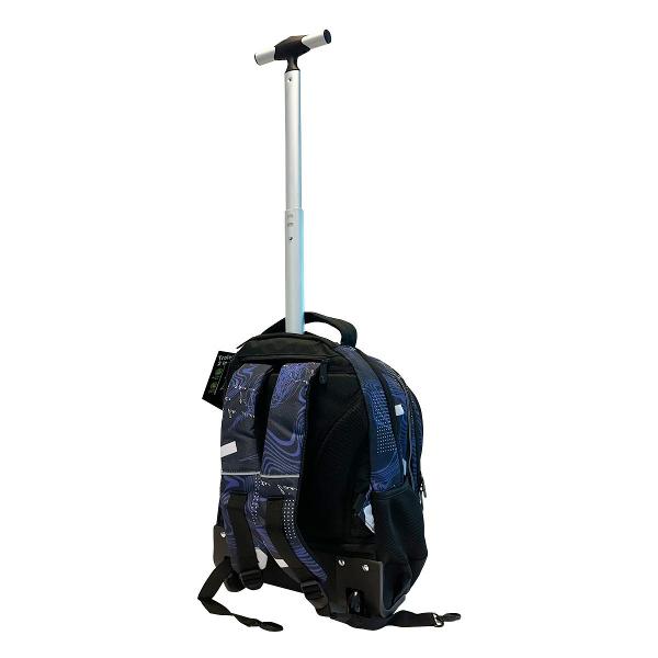 Acest troller usor si anatomic este proiectat pentru a oferi confort si functionalitate maxima Fabricat din materiale rezistente la apa este ideal pentru orice conditii meteorologice si ofera un design ergonomic cu bretele moi ajustabile si buretate care asigura un confort sporit la purtareTrollerul dispune de un sistem de transport cu maner telescopic si roti de cauciuc durabile facilitand deplasarea usoara Un buzunar ascuns impermeabil protejeaza rotile asigurand 