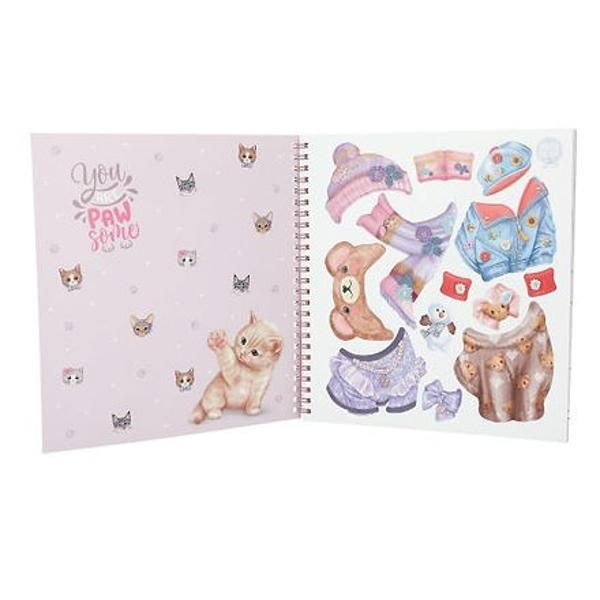 Culoare autocolante completare puzzle Cartea de creatie TOPModel Kitty este despre pisici dragute 47 de pagini cu spirala si 5 coli pline cu autocolante Wow-miau