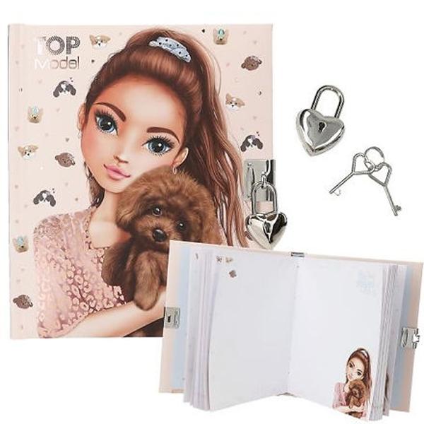 Pentru secrete si ganduri Jurnalul TOPModel Doggy cu lacat In forma de inima motiv grozav de model si o multime de catei draguti are 192 de pagini interioare liniate fin si ilustrate dragut