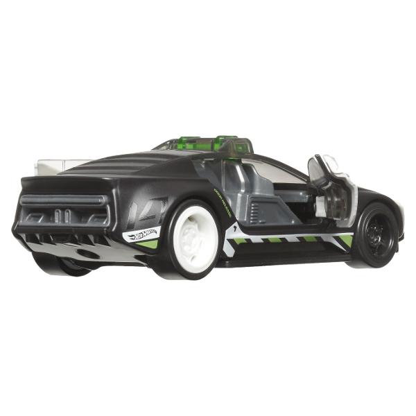 Aceste vehicule din metal Hot Wheels sunt la scara 143 cu decor autentic Fiecare include o caracteristica interactiva precum Rolomatics care evidentiaza miscarile motorului sau usile capotele sau portbagajul care se deschid Cu detalii atat de grozave posibilitatile de joaca sunt nesfarsite pentru copii iar colectionarii le vor dori pe toate Fiecare se vinde separat in functie de disponibilitate Culorile si decoratiunile pot varia Acest pachet contine masinuta Police Alpha Pursuit