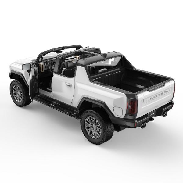 Copilul dumneavoastra se poate juca in voie cu masina cu telecomanda GMC HUMMER EV ALB scara 1 la 16 oferita de brandul international Rastar Nicio cursa nu este imposibil de castigat cu acesta masinuta replica oficiala cu licenta a modelului original construita cu mare atentie la detalii Masinuta are proportiile ideale pentru momente pline de distractie si amuzament avand dimensiunile in centimetri dupa cum urmeaza  40225175Masinuta functioneaza pe frecventa de 24GAlimentarea se 