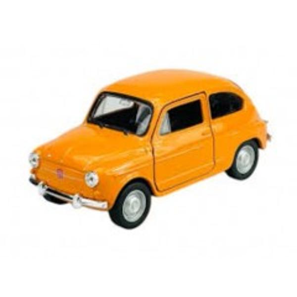 O copie sofisticat&259; a ma&537;inii retro Fiat 600 din piese metalice &537;i plastice Modelul este disponibil &icirc;n trei versiuni - alb galben &537;i ro&537;u Modelele sunt potrivite pentru aproape toate genera&539;iile datorit&259; manoperei lor Sunt potrivite nu numai pentru joaca copiilor ci &537;i pentru colec&539;ionari Ma&537;ina are un mecanism de tragere &icirc;napoi &537;i u&537;i care se deschid &537;i este realizat&259; la o scar&259; de 134 - 