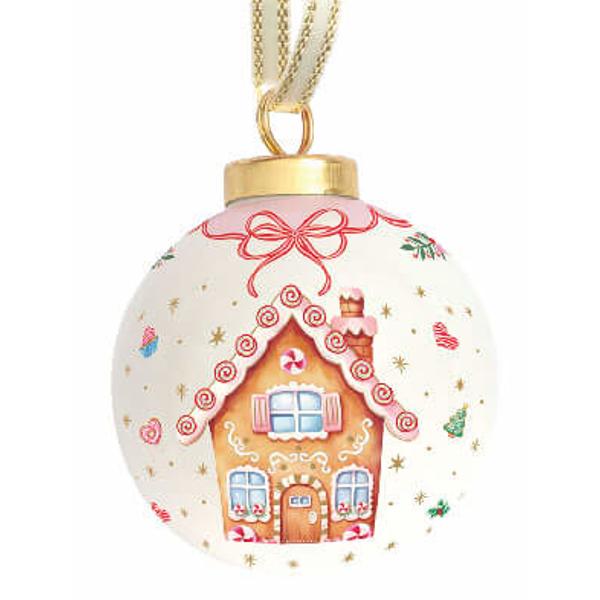 Adaug&259; un strop de magie festiv&259; bradului t&259;u de Cr&259;ciun cu acest glob din ceramic&259; parte din colec&539;ia Sweet Christmas de la Easy Life Decorat cu elemente pastelate &537;i motive inspirate de c&259;su&539;e &537;i oameni din 