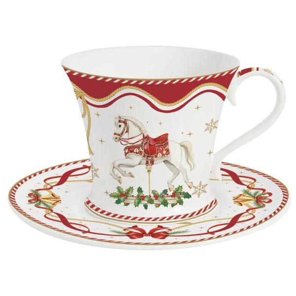 Transform&259; fiecare pauz&259; de cafea sau ceai într-un moment plin de bucurie festiv&259; Aceast&259; cea&537;c&259; cu farfurioar&259; din por&539;elan fin de înalt&259; calitate din colec&539;ia Christmas Tale de la Easy Life îmbin&259; elegan&539;a delicat&259; cu 