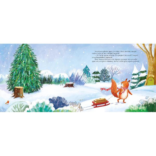 Povestea surprinde atmosfera magic&259; a s&259;rb&259;torilor &537;i îi poart&259; pe copii în inima unei p&259;duri unde prietenia &537;i generozitatea prind via&539;&259; Totul începe atunci când Veveri&539;a g&259;se&537;te un pachet misterios plin de globuri sclipitoare Cum ea iube&537;te mai mult conurile de pin decide s&259; ofere cadoul vecinului urs Gestul simplu d&259; startul unei adev&259;rate lan&539;uri de bun&259;tate 