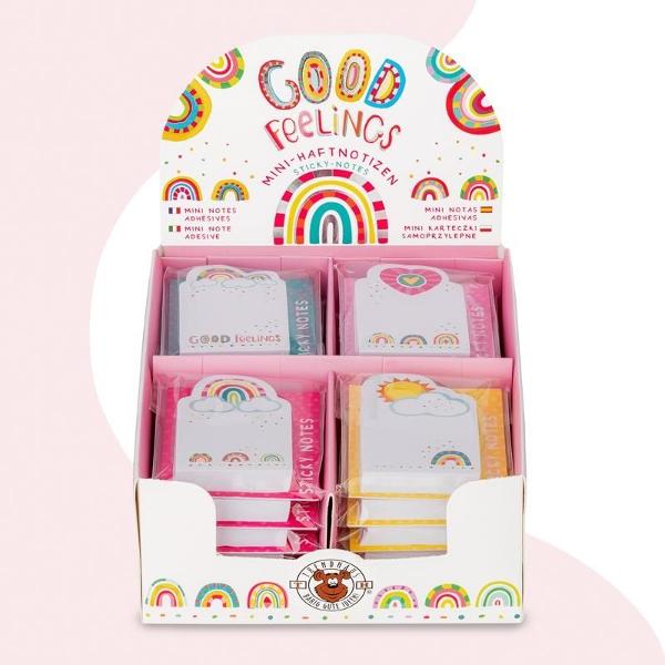 Acest blocnotes autoadeziv cu modele colorate &537;i vesele va atrage cu siguran&539;&259; aten&539;ia pe orice birou &537;i garanteaz&259; c&259; nicio noti&539;&259; nu va fi trecut&259; cu vederea Fiecare set con&539;ine 80 de coliDisponibil în 4 modele diferite turcoaz roz galben trandafirPret per bucata Nu se poate alege culoarea se livreaza in functie de disponibilitatea din 