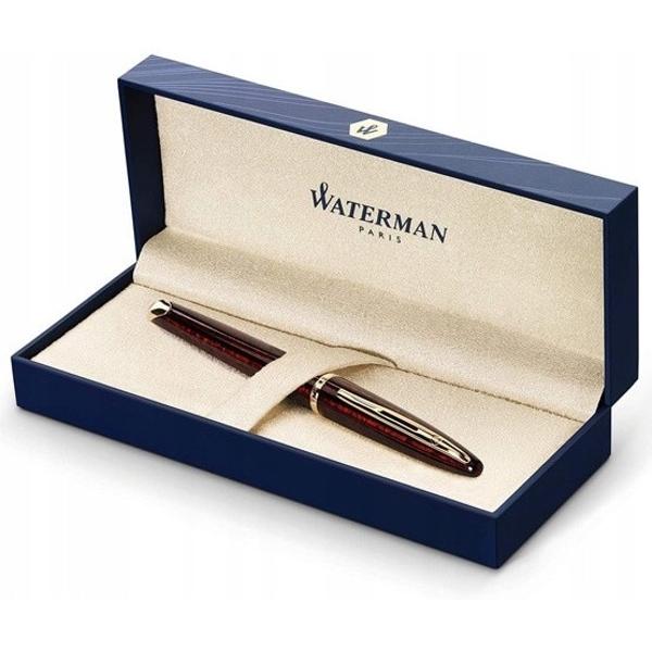 Stilou Waterman Carene Marine Amber GT S0700880 Stiloul Waterman din seria Carene Marine Amber se distinge prin designul s&259;u extravagant într-o edi&539;ie clasic&259;Corpul stiloului este realizat din lac negru &537;i chihlimbar &537;i finisat cu aur de 23kAcesta este un produs extrem de luxos realizat din materiale nobile Finisaje placate cu aur de 23 de carate stiloul este prev&259;zut cu o peni&539;&259; din 