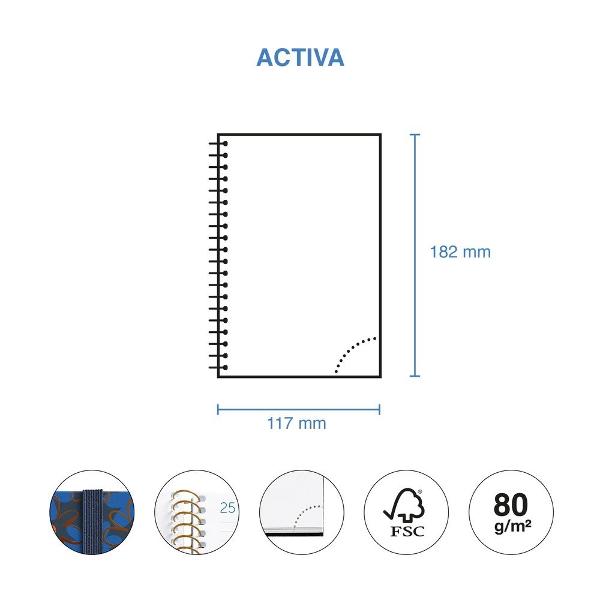 Agenda cu spira Miquelrius Activa 117x182 mm datata saptamanal Daisies Natura MR38528