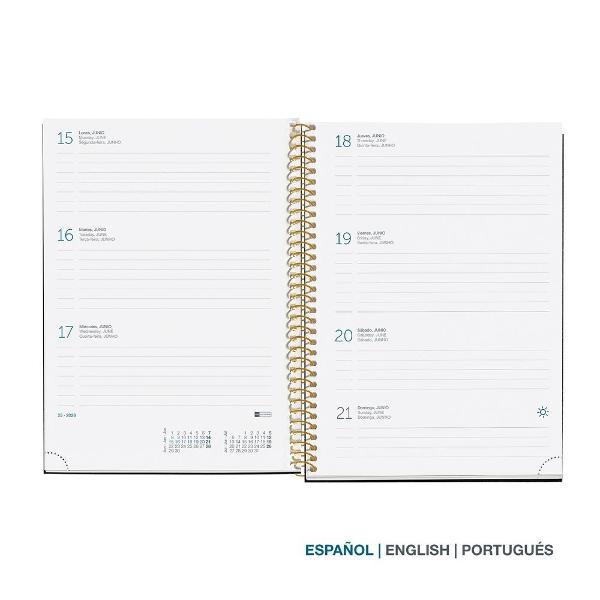 Agenda cu spira Miquelrius Plus 155x213 mm datata saptamanal Leopard Natura Natura MR34536