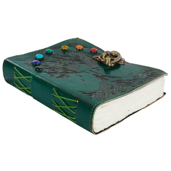 Jurnal Vintage dimensiune 175 x 125 cm coperti din piele naturala cusute manual pietre naturale inserate in coperta hartie lucrata manual din bumbac inchizatoare metalica tip ancora