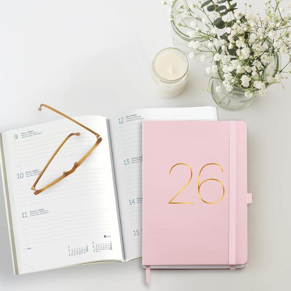 Agenda Miquelrius Plus 155x213 mm datata saptamanal Chester Pink CAT MR22678