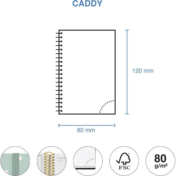 Agenda cu spira Miquelriua Caddy 80x120 mm datata zilnic Polka Dots MR39162&nbsp;