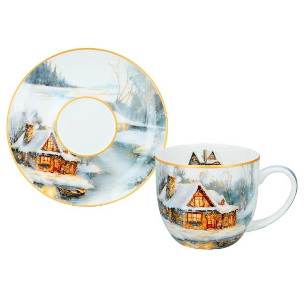 Savureaz&259; o ceasca de ceai sau ciocolat&259; cald&259; &icirc;n serile reci de iarn&259; cu acest elegant set de dou&259; ce&537;ti din por&539;elan cu farfurioare asortate decorat cu motive festive care evoc&259; magia s&259;rb&259;torilor Designul inspirat de iarn&259; &537;i Cr&259;ciun transform&259; rutina zilnic&259; &icirc;ntr-un moment de s&259;rb&259;toare &537;i c&259;ldur&259; sufleteasc&259;ul data-start588 